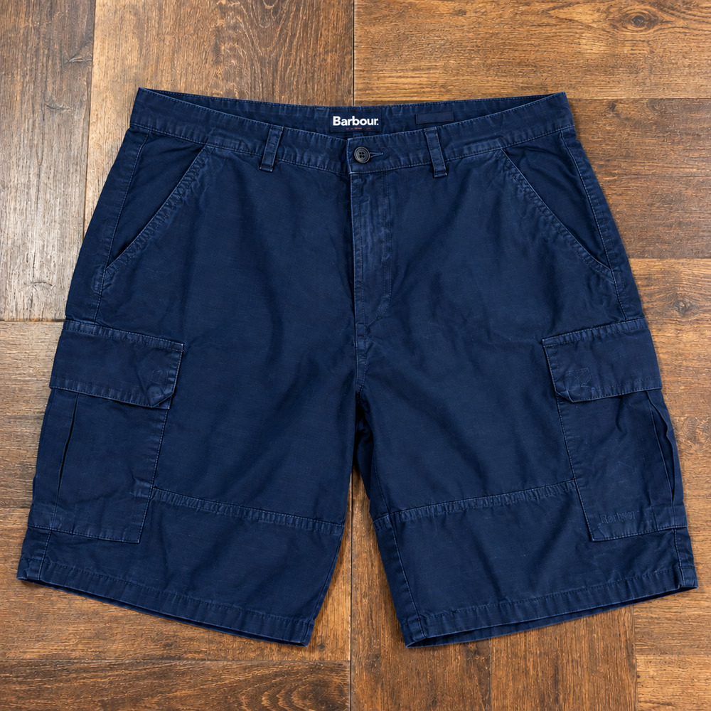 Barbour Ripstop Cargo Shorts Men's 38 Navy Utility Outdoor Cotton Casual EUC